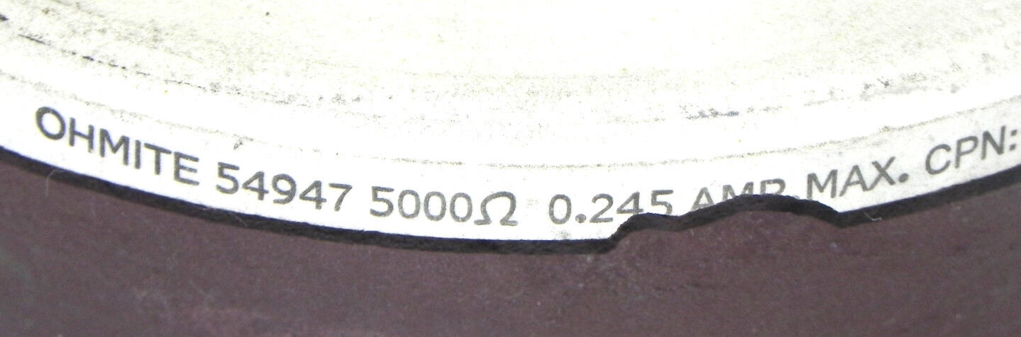 OHMITE 54947 RHEOSTAT 138A1068-P23 0832