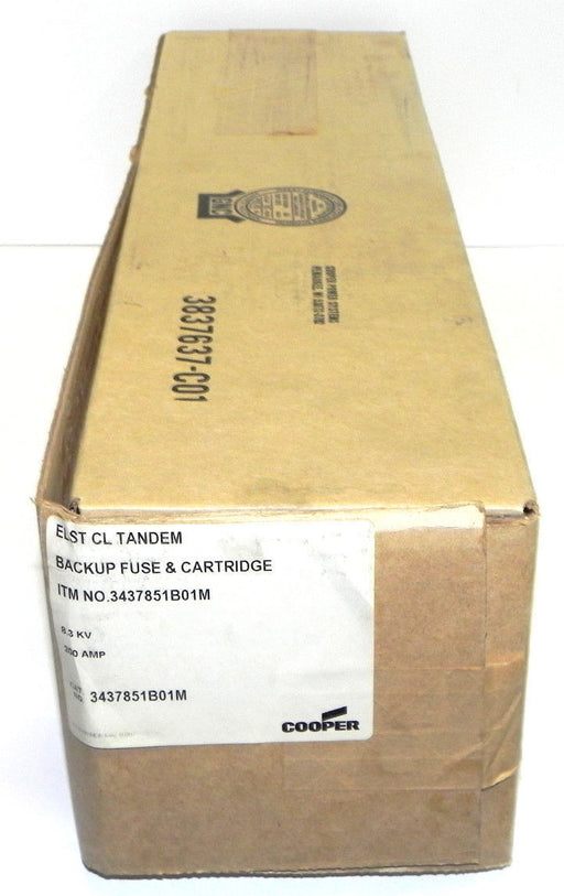 FACTORY SEALED COOPER 3437851B01M BACKUP FUSE & CARTRIDGE 8.3KV, 200AMP
