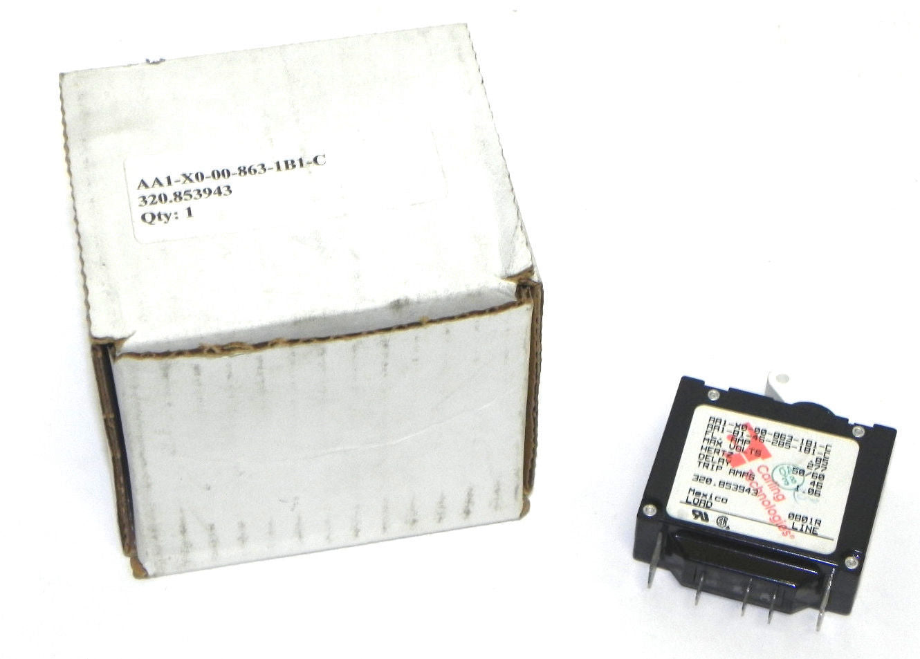 NIB CARLING TECHNOLOGIES AA1-X0-00-863-1B1-C TRIP AMPS 1.06, 320.853943