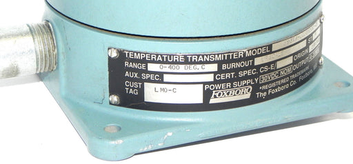 FOXBORO 893TA-JCUSN000-CK TEMPERATURE TRANSMITTER RANGE: 0-400 DEG. C