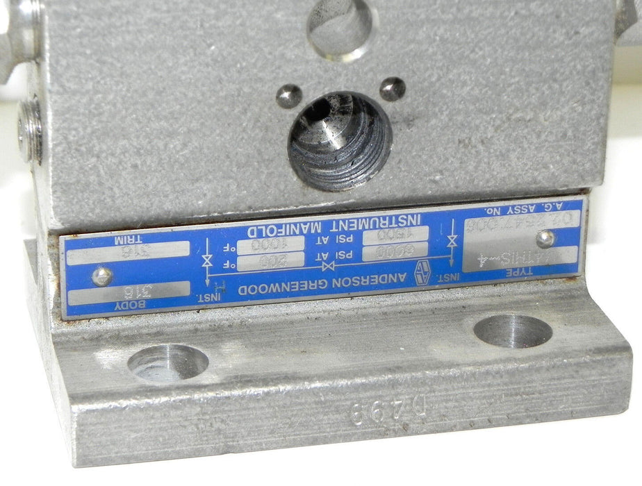 ANDERSON GREENWOOD M4THIS-4 INSTRUMENT MANIFOLD 02.2547.006 BODY 316