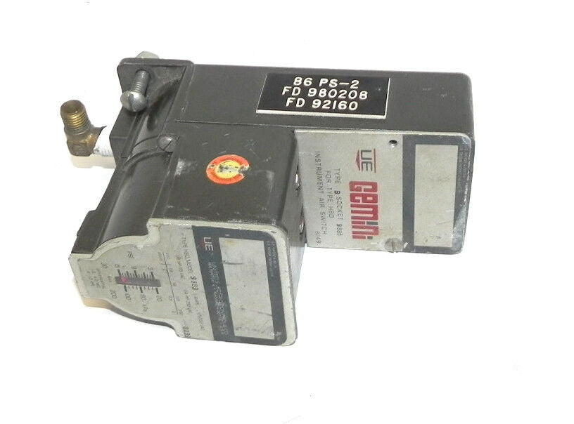 UNITED ELECTRIC TYPE H60 MODEL 9883, INCLUDES AIR PRESSURE SWITCH H60 MODEL 9885