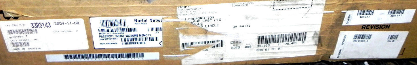 NIB NORTEL 8691SF/256 PASSPORT W/256MB MEMORY MODEL DS1404090, 211654-A HDW: 5