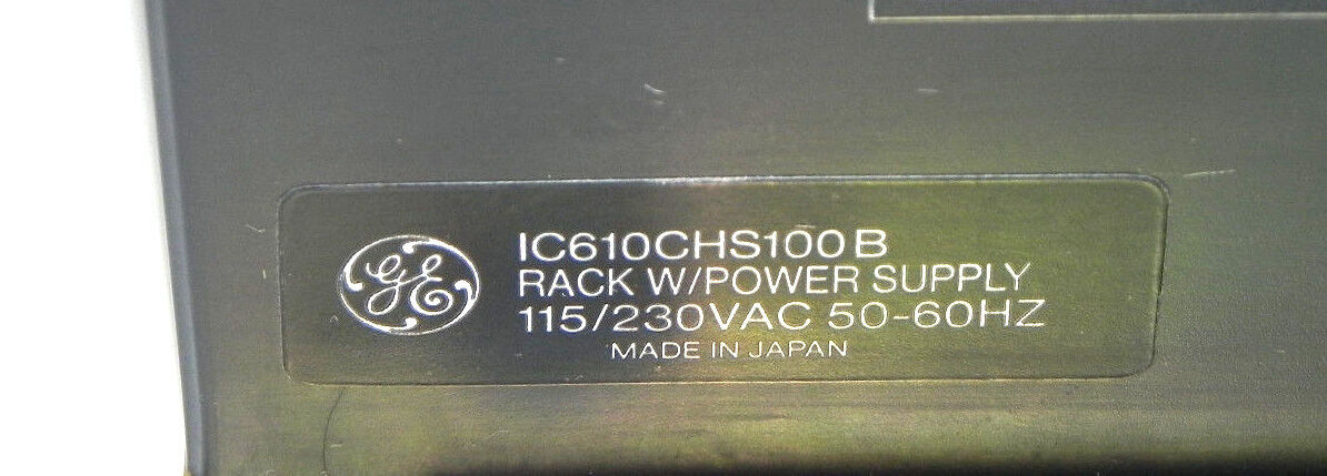 GE FANUC IC610CHS100B RACK W/ POWER SUPPLY AND 5 IC610MDL101A INPUT MODULES