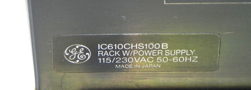 GE FANUC IC610CHS100B RACK W/ POWER SUPPLY AND 5 IC610MDL101A INPUT MODULES
