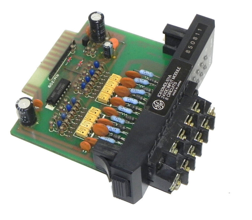 GE FANUC IC610CHS100B RACK W/ POWER SUPPLY AND 5 IC610MDL101A INPUT MODULES