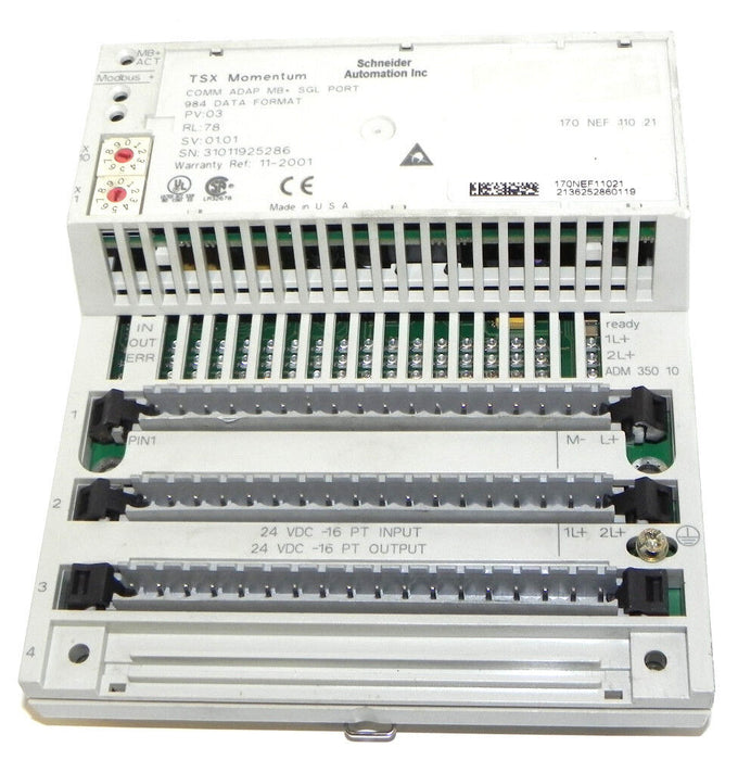 SCHNEIDER AUTOMATION TSX MOMENTUM 170ADM35010 I/O BASE WITH 170NEF11021