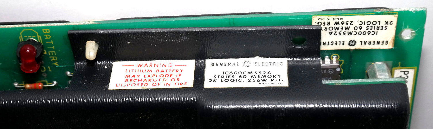 GE FANUC IC600CM552A SERIES 60 MEMORY 2K LOGIC, 256W REG. IC600CM552A