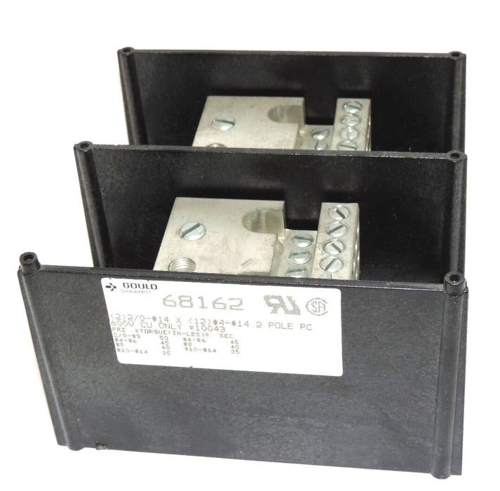 GOULD SHAWMUT 68162 COPPER POWER DISTRIBUTION BLOCK 2P