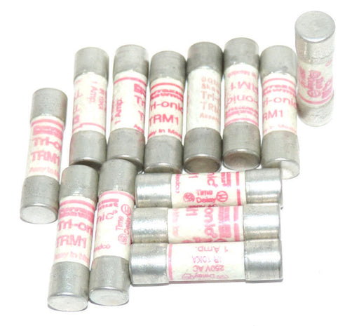 LOT OF 13 FERRAZ SHAWMUT TRM1 TRI-ONIC FUSES 250VAC, 1AMP