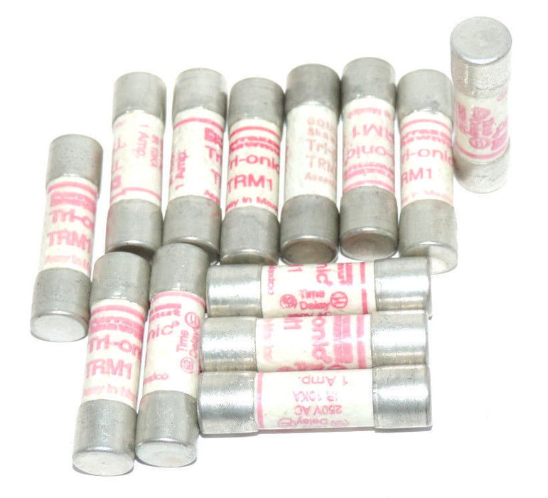 LOT OF 13 FERRAZ SHAWMUT TRM1 TRI-ONIC FUSES 250VAC, 1AMP