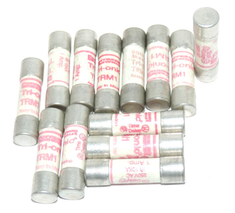 LOT OF 13 FERRAZ SHAWMUT TRM1 TRI-ONIC FUSES 250VAC, 1AMP