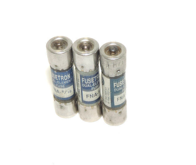 LOT OF 3 NEW FUSETRON FNA-8/10 DUAL ELEMENT FUSES FNA810