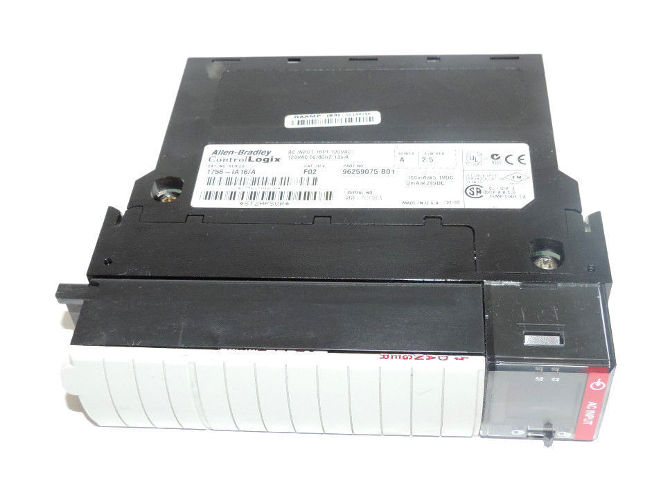 ALLEN BRADLEY 1756-IA16/A INPUT MODULE 16POINT 120VAC CAT. REV. F02 F/W REV. 2.5