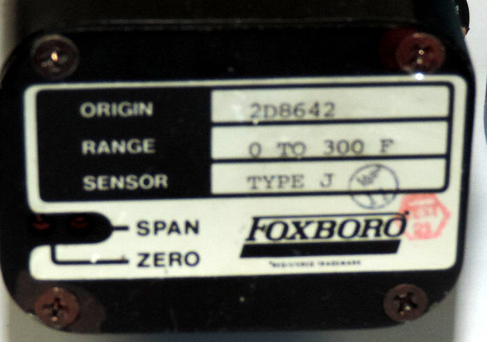 FOXBORO E93-BJ31UL ST. C TEMPERATURE TRANSMITTER 0-300, TYPE J SENSOR, E93BJ31UL