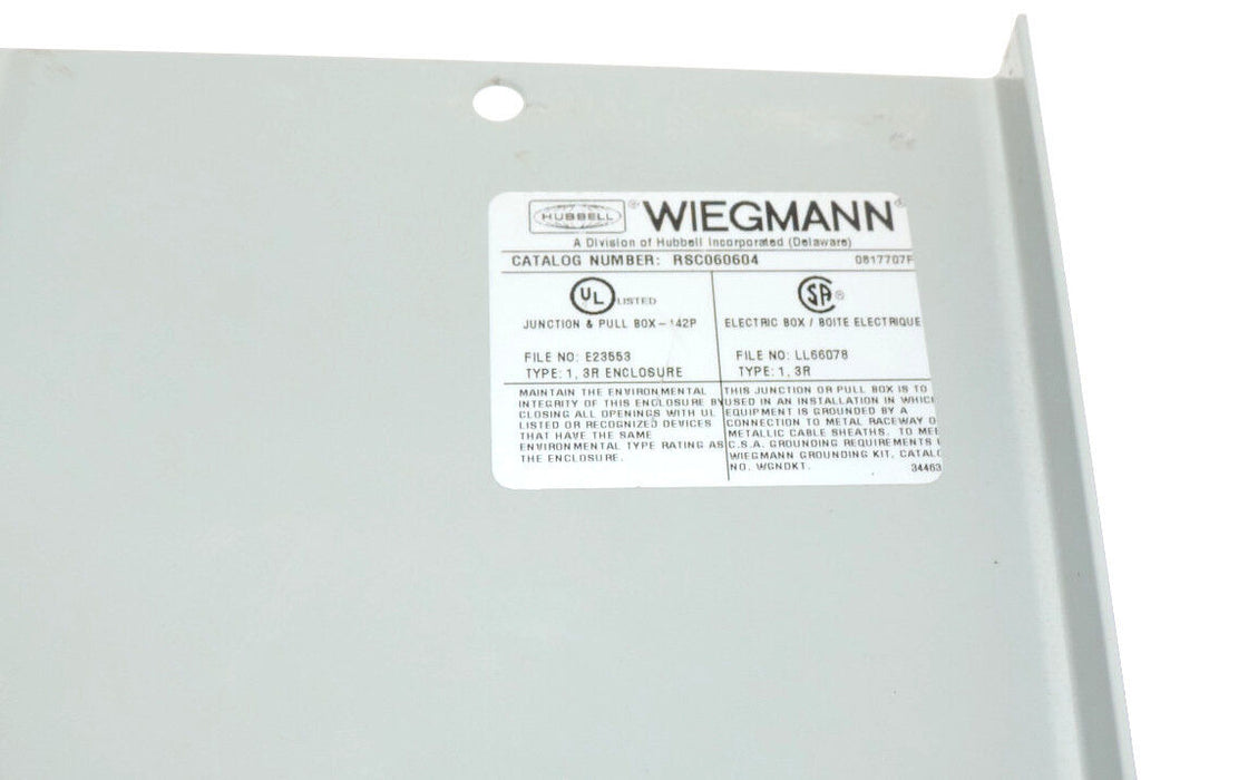 WIEGMANN RSC060604 ENCLOSURE 6X6X4