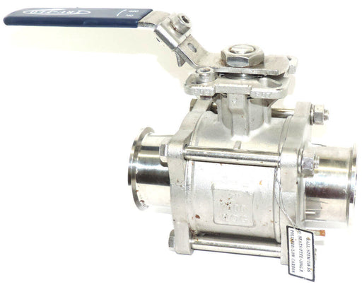 TRU-FLO 2" 1000 WOG STAINLESS BALL VALVE WITH MALE/MALE CLAMP FITTINGS