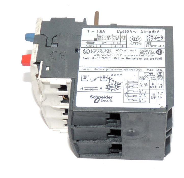 TELEMECANIQUE LRD-06 BIMETALLIC OVERLOAD RELAY LRD06