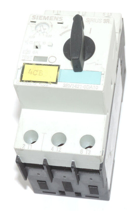 SIEMENS 3RV1421-0DA10 CIRCUIT BREAKER STARTER 6AMP 3POLE 600V, 3RH11221BB40