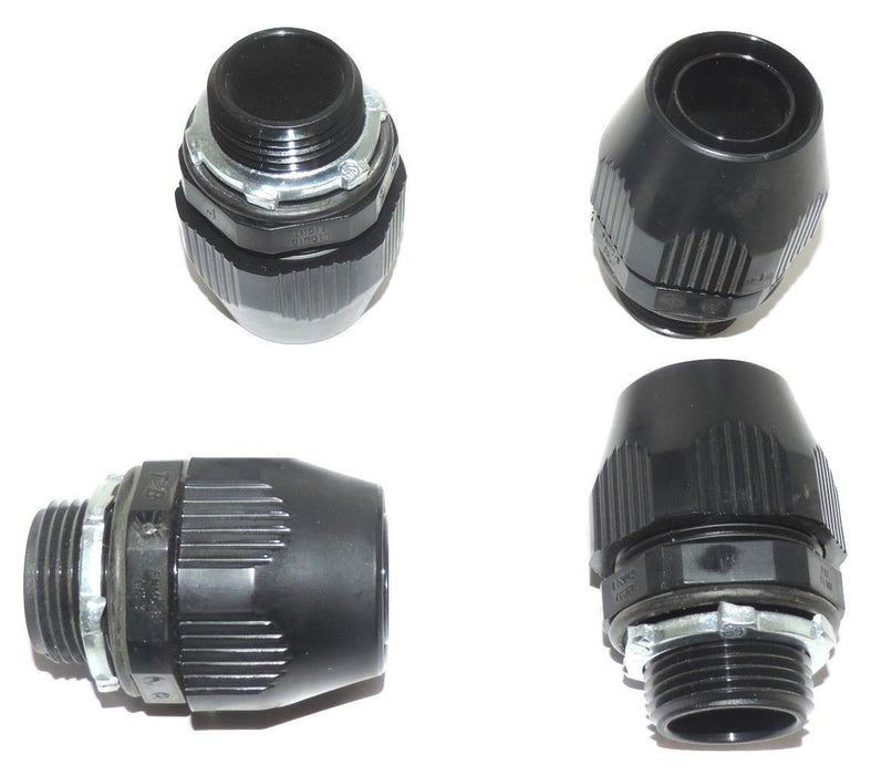 LOT OF 4 NEW THOMAS & BETTS 1" LIQUID TIGHT BULLET CONNECTORS FNMC-B