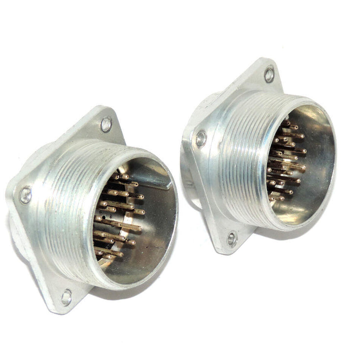 LOT OF 2 AMPHENOL 97-4102A28-12PW 26 POINT ALUMINUM FEMALE CONNECTORS