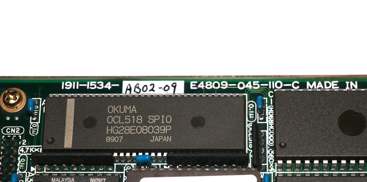 OKUMA E4809-045-109-C OPUS 5000-II SVP BOARD W/ 2 E4809-045-110-C SPC1 BOARDS