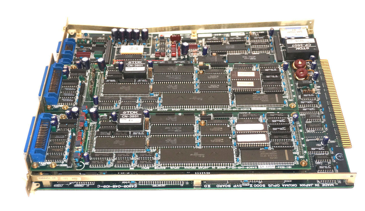 OKUMA E4809-045-109-C OPUS 5000-II SVP BOARD W/ 2 E4809-045-110-C SPC1 BOARDS