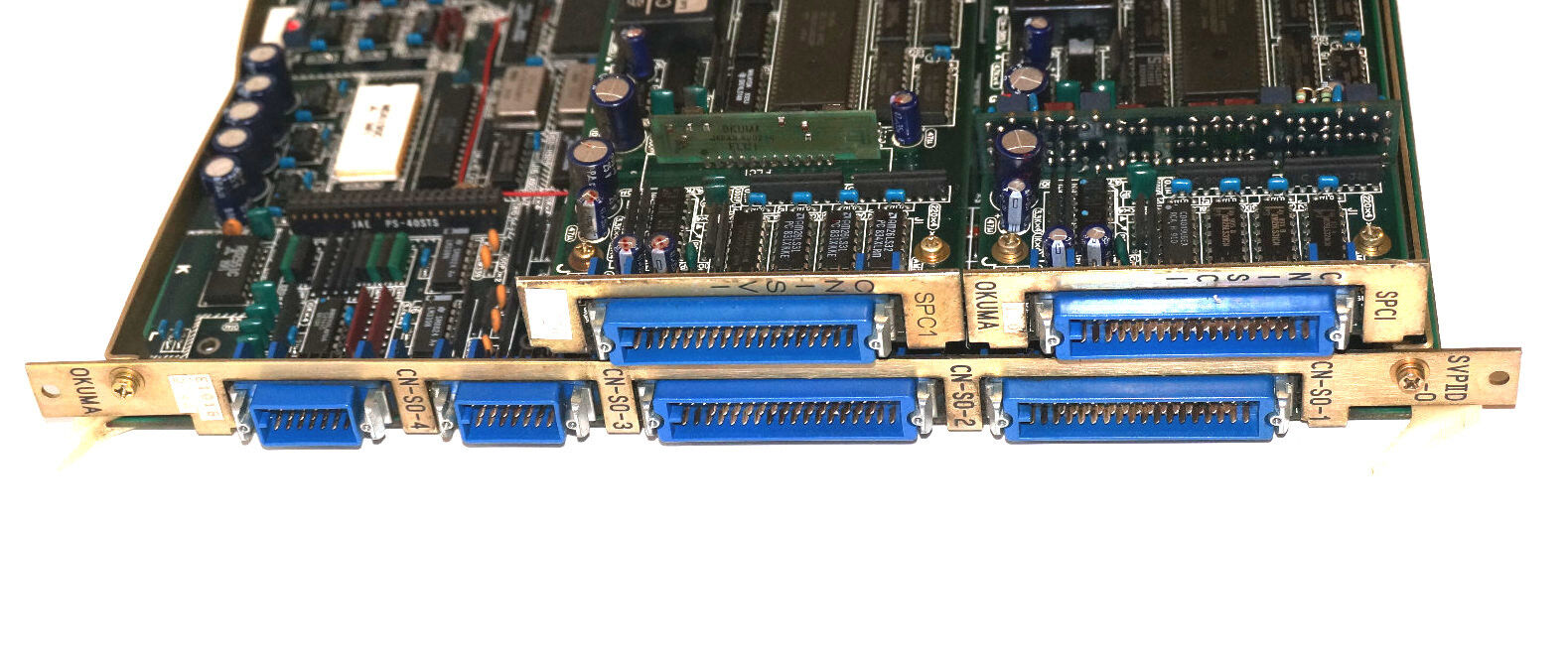 OKUMA E4809-045-109-C OPUS 5000-II SVP BOARD W/ 2 E4809-045-110-C SPC1 BOARDS