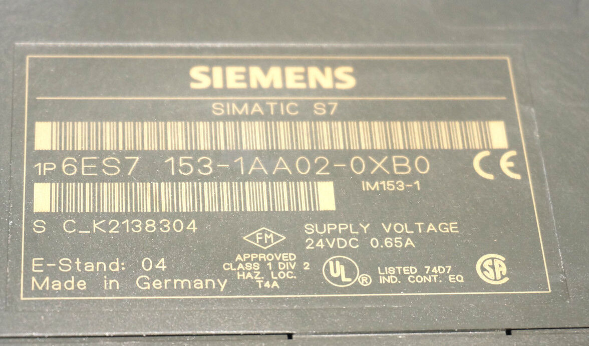 SIEMENS 6ES7-153-1AA02-0XB0 INTERFACE MODULE E-STAND:04 IM153-1 6ES71531AA020XB0