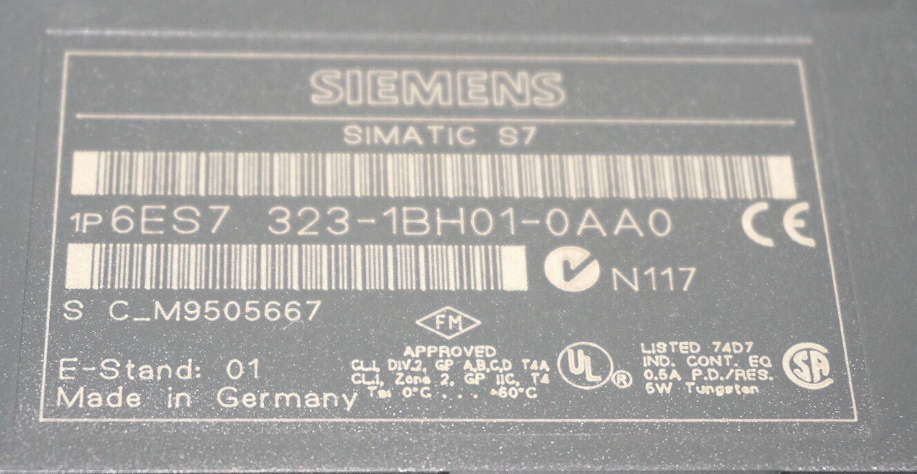 SIEMENS 6ES7-323-1BH01-0AA0 I/O MODULE E-STAND: 01 6ES73231BH010AA0