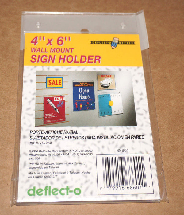 LOT OF 21 BOXES OF 12 NEW DEFLECT-O WALL MOUNT SIGN HOLDERS 10.2CMX15.2CM 68601