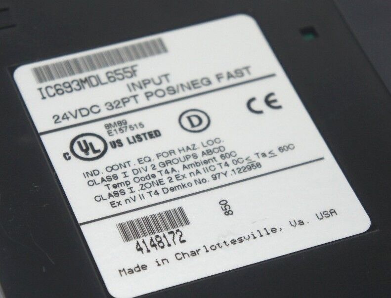 GE FANUC IC693MDL655F INPUT MODULE 32PT, 24 VDC, POS/NEG FAST