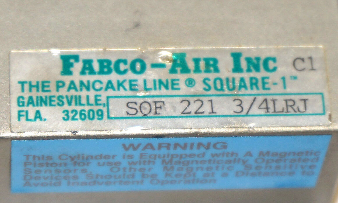 FABCO-AIR INC. SQF 221 3/4LRJ PANCAKE CYLINDER SQF22134LRJ