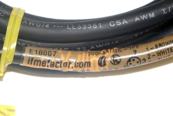 IFM EFECTOR E18007 ANGLED CABLE 800-441-8246, 250 V, 8004418246