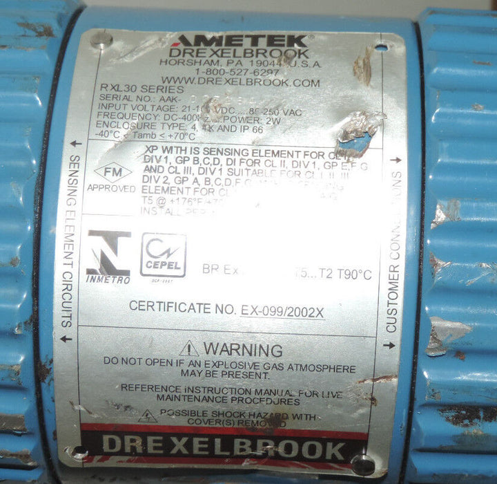 AMETEK DREXELBROOK 700-0002-360 SERIES SENSING ELEMENT / LEVEL TRANSMITTER