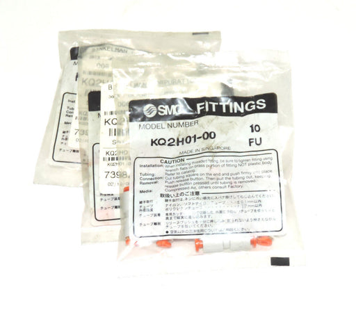 LOT OF 30 NIB SMC KQ2H01-00 STRAIGHT UNION FITTINGS KQ2H0100