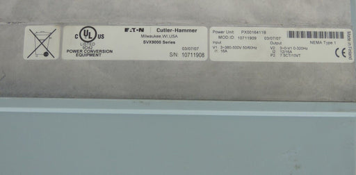 EATON CUTLER-HAMMER SVX007A1-4A1B1 DRIVE PU TYPE: PX0016411B CU TYPE: CVA1