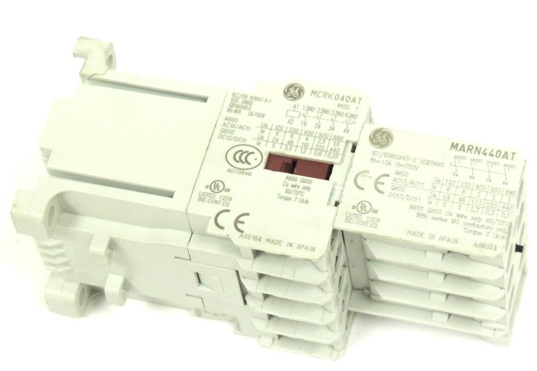 GENERAL ELECTRIC MCRK040AT CONTACTOR MCRK40E, MBOKD COIL 24V-DC, 2W, MARN440AT