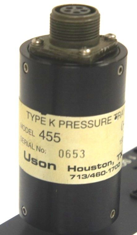 USON TYPE K PRESSURE TRANSDUCER MODEL 455 0-50 PSIG WITH 38432 MANIFOLD