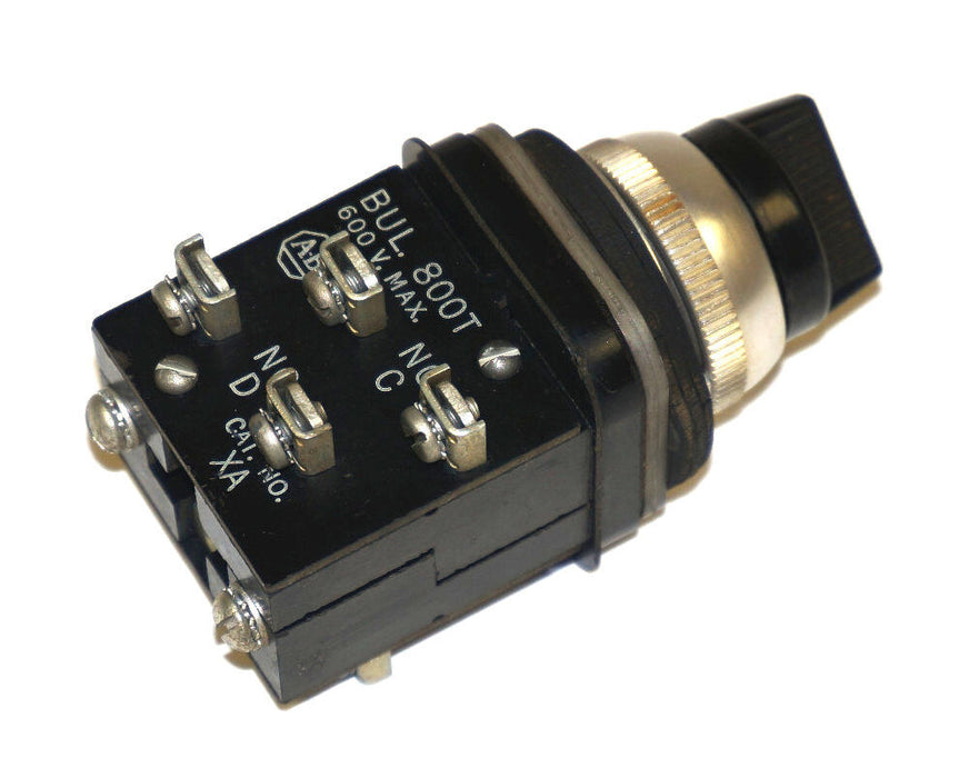 ALLEN BRADLEY 800T-H2 SELECTOR SWITCH W/ 800T-XA9, 800T-XA CONTACT BLO ...