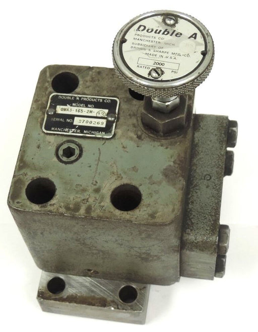 DOUBLE A PRODUCTS QWA3-165-2M-13 PRESSURE RELIEF VALVE QWA31652M13, 2000 PSI