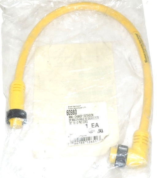 NEW BRAD HARRISON 60980 MINI-CHANGE EXTENSION 3P MALE/FEMALE 90 DEG. 18''