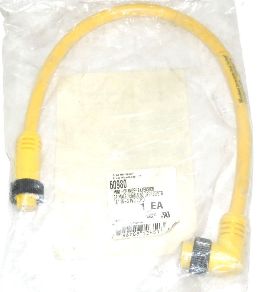 NEW BRAD HARRISON 60980 MINI-CHANGE EXTENSION 3P MALE/FEMALE 90 DEG. 18''