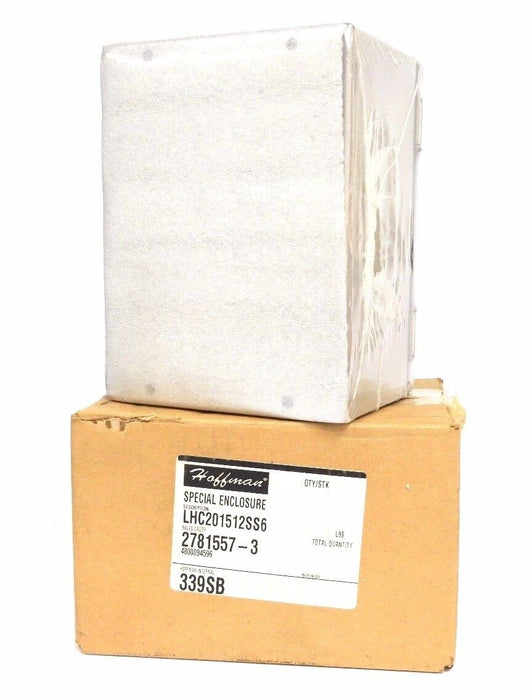 NIB HOFFMAN LHC201512SS ENCLOSURE STAINLESS STEEL 4X HINGED COVER LHC201512SS6