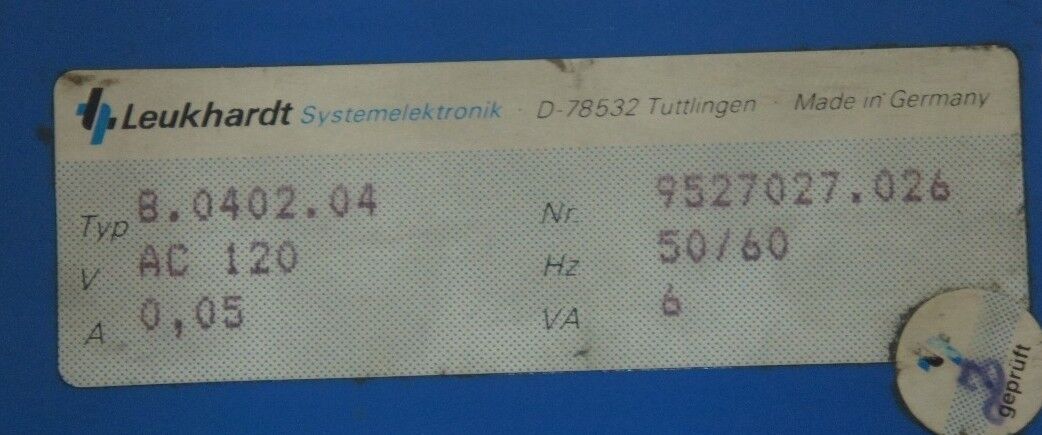 LEUKHARDT 8.0402.04 BK MIKRO 4 TIME DELAY RELAY 9527027.026