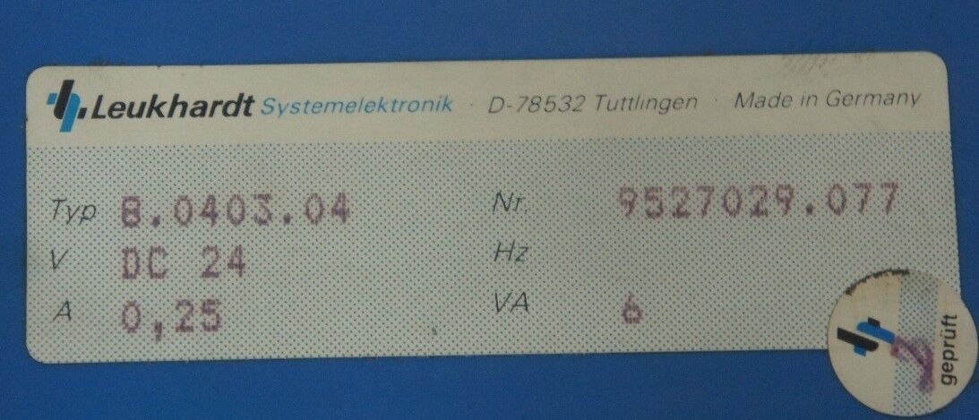LEUKHARDT 8.0403.04 BK MIKRO 4 TIME DELAY RELAY 9527029.077