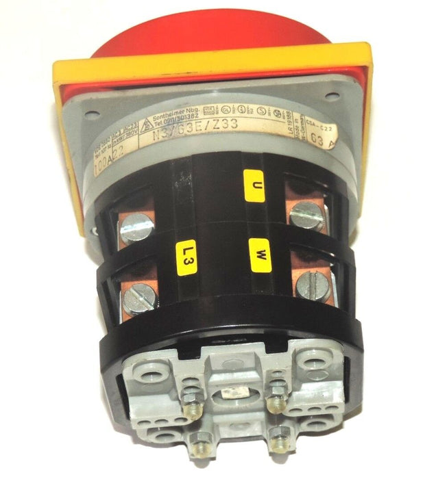 SONTHEIMER NBG. N3/63E/Z33 MAIN / EMERGENCY STOP SWITCH 100A22 , 63A , N363EZ33