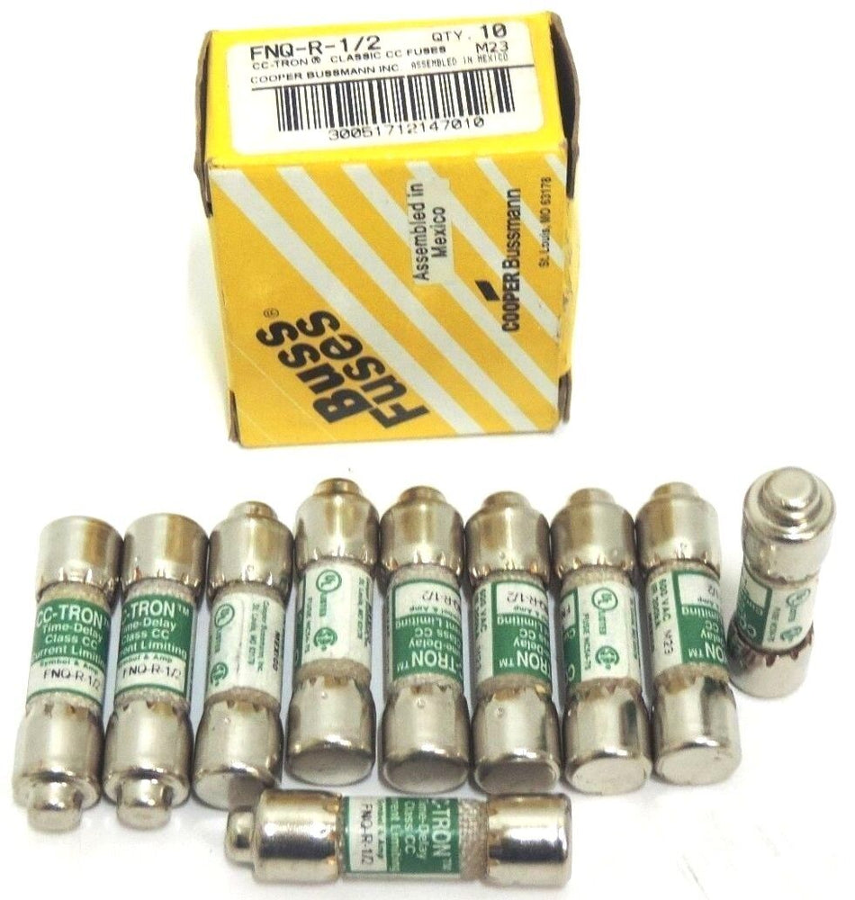 NIB COOPER BUSSMANN FNQ-R-1/2 CC-TRON CC FUSE (BOX OF 10)