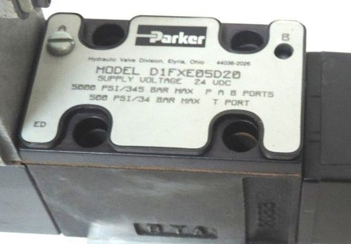 PARKER D1FXE05D20 PROP. VALVE 24 VDC 5000 PSI/345 BAR MAX