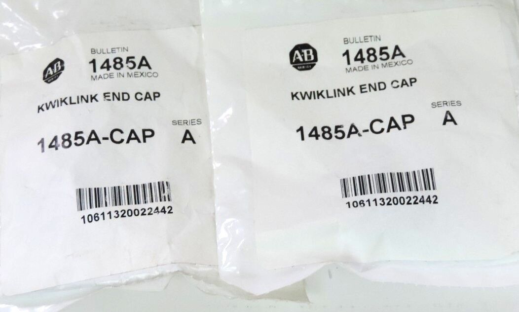LOT OF 2 NEW ALLEN BRADLEY 1485A-CAP KWIKLINK END CAPS 1485ACAP SER. A